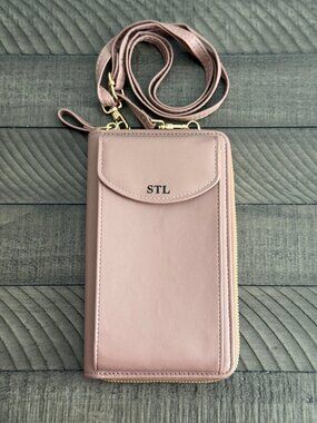 Original STL Unisex Crossbody Wallet Phone Case Clutch Wallet Light Pink